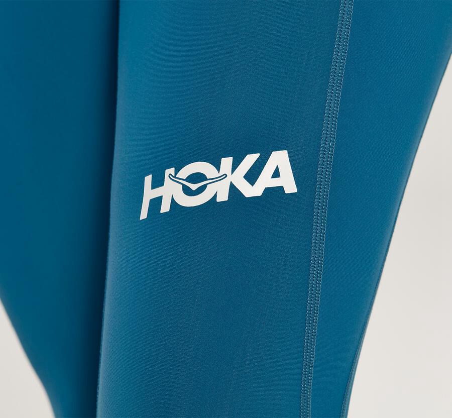 Pantalones Hoka One One Mujer Azules - Performance Crop Tight - AUXC08136